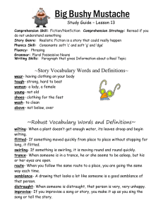 Big Bushy Mustache  ~Story Vocabulary Words and Definitions~