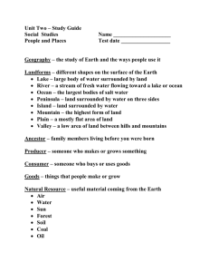Unit Two – Study Guide People and Places