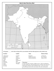 South Asia Political Map