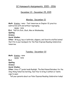 2C Homework Assignments  2015 – 2016  Monday:  December 21