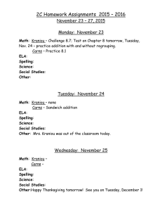 2C Homework Assignments  2015 – 2016 Monday:  November 23