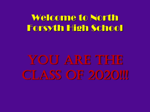 You are the Class of 2020!!! Welcome to North Forsyth High School