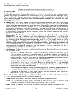 ):  Data Management and Resource Dissemination Core (Core C)