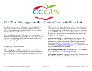 CCGPS      Kindergarten Math Content Standards...