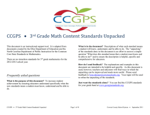 CCGPS 3 Grade Math Content Standards Unpacked 