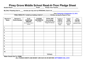 Piney Grove Middle School Read-A-Thon Pledge Sheet