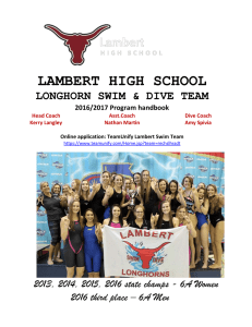 LAMBERT HIGH SCHOOL LONGHORN SWIM &amp; DIVE TEAM