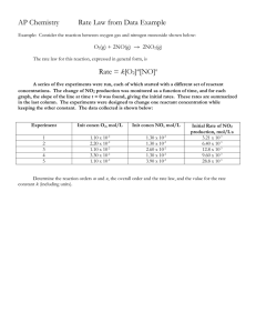AP Chemistry Rate Law from Data Example O