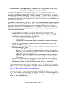 General Education Cultural Diversity and Community (D) Course Expedited Review... (Revised 11/2/07; Approved by Senate on 11/20/07)