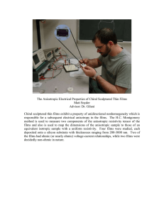The Anisotropic Electrical Properties of Chiral Sculptured Thin Films Matt Snyder