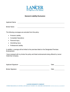 General Liability Exclusion