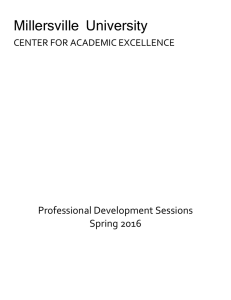 Millersville University  Professional Development Sessions Spring 2016