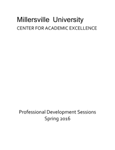 Millersville University  Professional Development Sessions Spring 2016