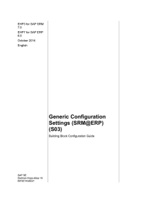 Generic Configuration Settings (SRM@ERP) (S03) EHP3 for SAP SRM