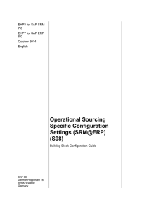 Operational Sourcing Specific Configuration Settings (SRM@ERP) (S08)