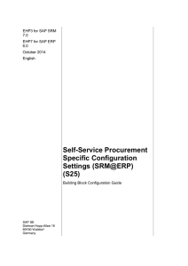 Self-Service Procurement Specific Configuration Settings (SRM@ERP) (S25)