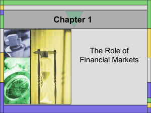 Chapter 1 The Role of Financial Markets