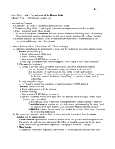 P. 1 Unit I: Organization of the Human Body Chapter Two