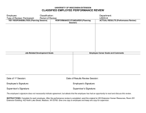 CLASSIFIED EMPLOYEE PERFORMANCE REVIEW  Employee: Classification: