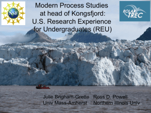 Modern Process Studies at head of Kongsfjord: U.S. Research Experience for Undergraduates (REU)