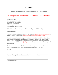 SAMPLE  “Correspondence must be on the FACILITY’S LETTERHEAD”