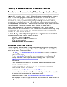 A Principles for Communicating Value through Relationships  University of Wisconsin-Extension, Cooperative Extension