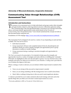 T Communicating Value through Relationships (CVR) Assessment Tool University of Wisconsin-Extension, Cooperative Extension