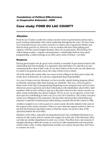 Case study: FOND DU LAC COUNTY  Foundations of Political Effectiveness