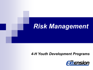 Risk Management 4-H Youth Development Programs