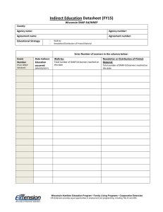 Indirect Education Datasheet (FY15) Wisconsin SNAP-Ed/WNEP