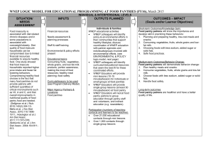 WNEP LOGIC MODEL FOR EDUCATIONAL PROGRAMMING AT FOOD PANTRIES (FY16), SITUATION/