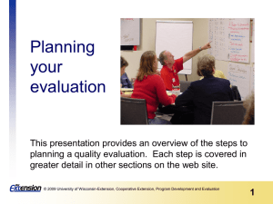 Planning your evaluation