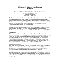 Wisconsin 4-H Retention Study Summary 2011-2012