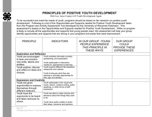 PRINCIPLES OF POSITIVE YOUTH DEVELOPMENT