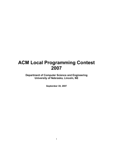 ACM Local Programming Contest 2007 Department of Computer Science and Engineering