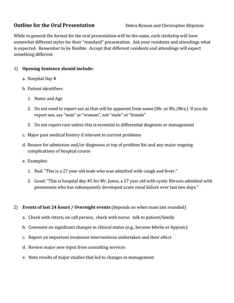 oral presentation characteristics