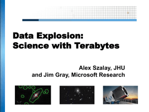 Data Explosion: Science with Terabytes Alex Szalay, JHU and Jim Gray, Microsoft Research