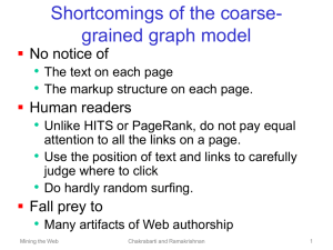 Shortcomings of the coarse- grained graph model • 