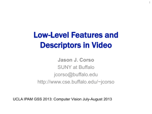 Low-Level Features and Descriptors in Video Jason J. Corso SUNY at Buffalo