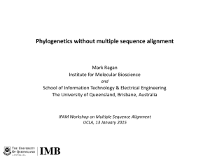 Phylogenetics without multiple sequence alignment