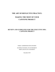 THE ART OF REFLECTIVE PRACTICE: MAKING THE MOST OF YOUR CAPSTONE PROJECT