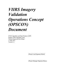 VIIRS Imagery Validation Operations Concept (OPSCON)