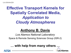 Effective Transport Kernels for Spatially Correlated Media, Application to Cloudy Atmospheres