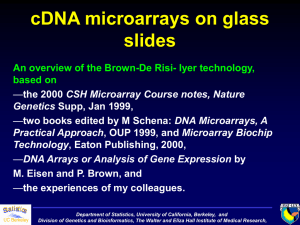 cDNA microarrays on glass slides