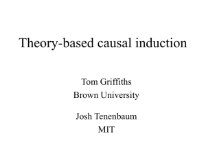 Theory-based causal induction Tom Griffiths Brown University Josh Tenenbaum