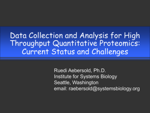 Data Collection and Analysis for High Throughput Quantitative Proteomics: