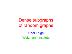 Dense subgraphs of random graphs Uriel Feige Weizmann Institute