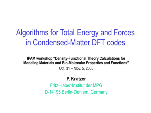 Algorithms for Total Energy and Forces in Condensed-Matter DFT codes