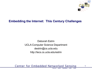 Embedding the Internet:  This Century Challenges Deborah Estrin