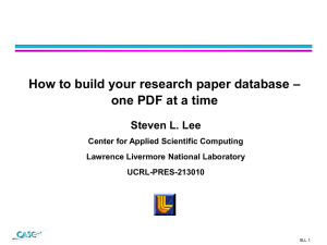 – How to build your research paper database Steven L. Lee